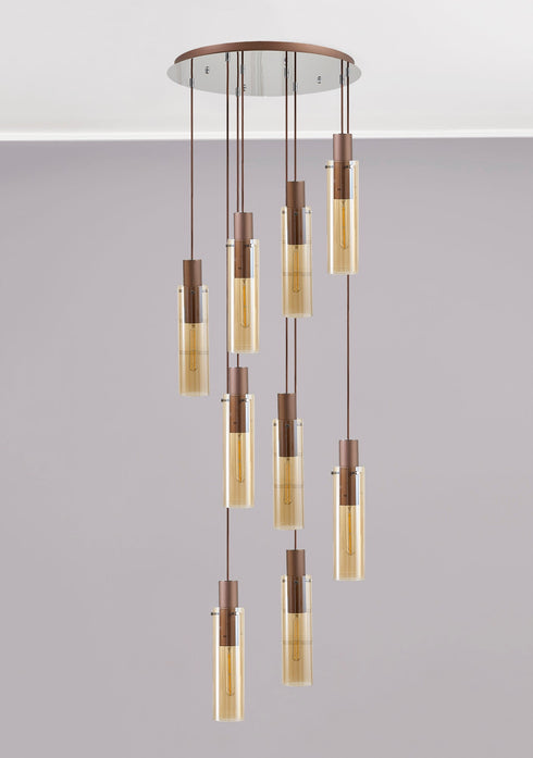 Brooks Slim Round Pendant 9 Light
